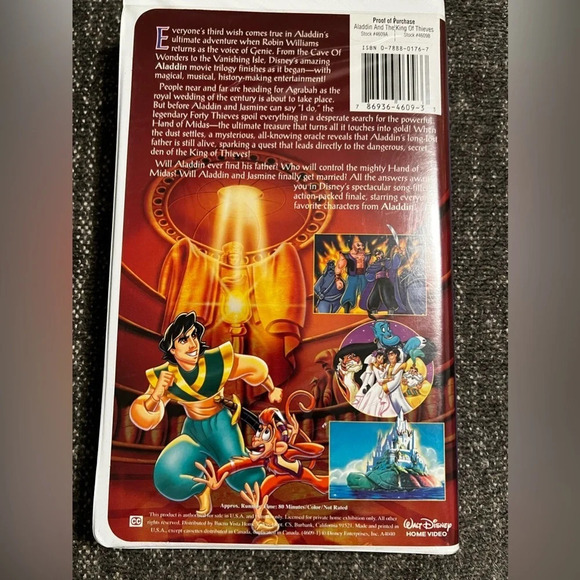 Disney’s “Aladdin and the King of Thieves” VHS Tape - Picture 3 of 4